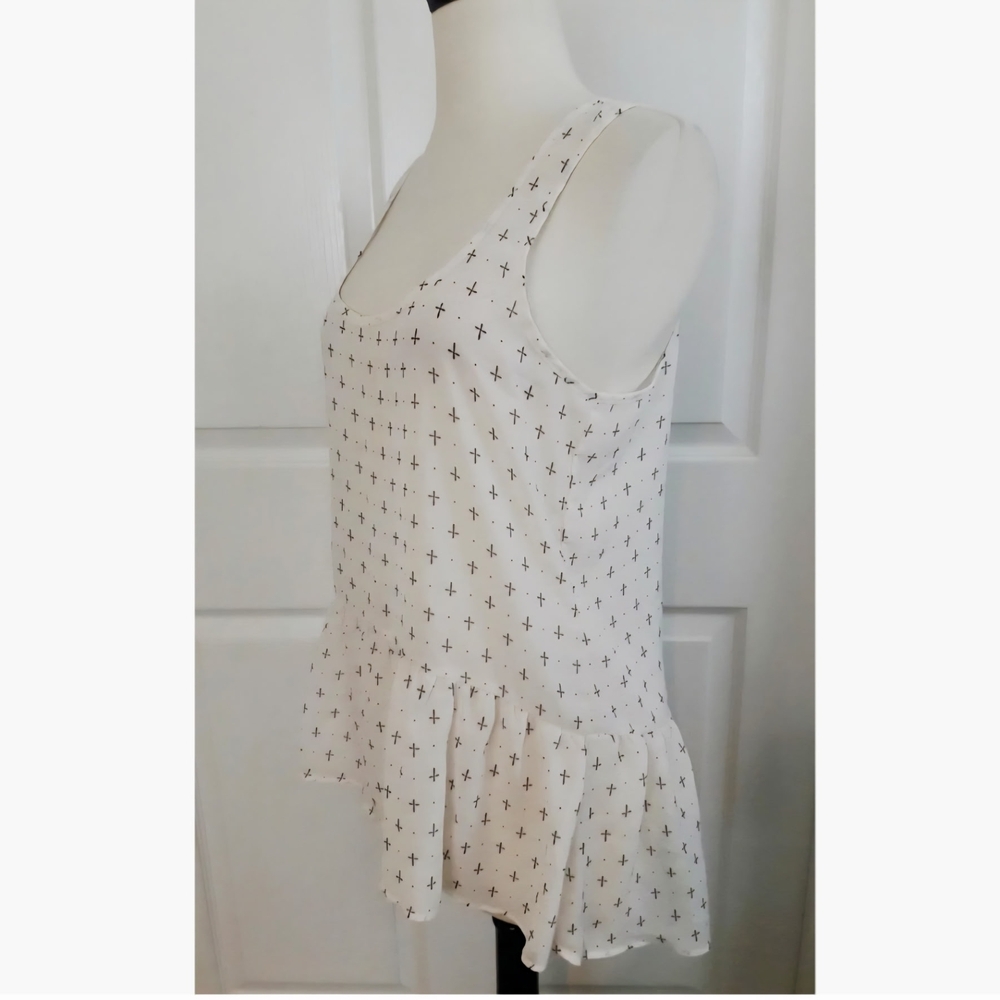 NWT Eyeshadow Y2K Ruffled Sheer Crosses Whimsy Goth BABYDOLL HI-LO Fairy FEMME